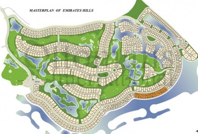 Emirates Hills Location Map Land For Sale In Sector P, Emirates Hills By Ottomans International  Property Broker Llc